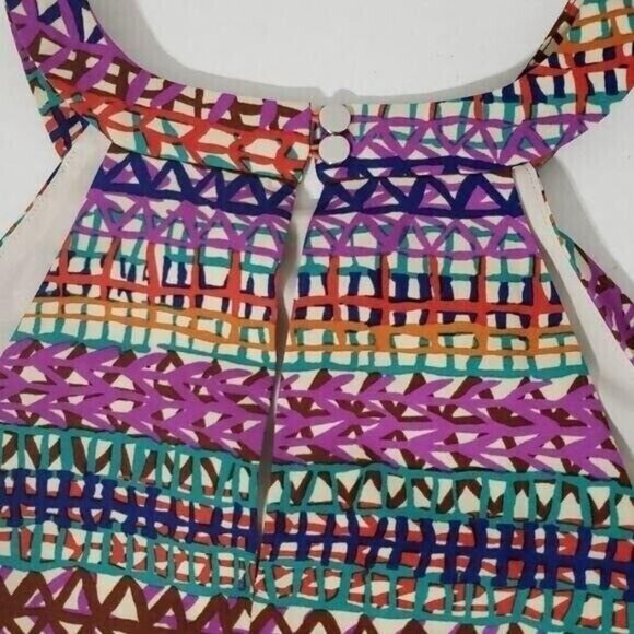 CeCe by Cynthia Steffe halter dress colorful high neck loose fit size 10 NEW - Picture 7 of 13